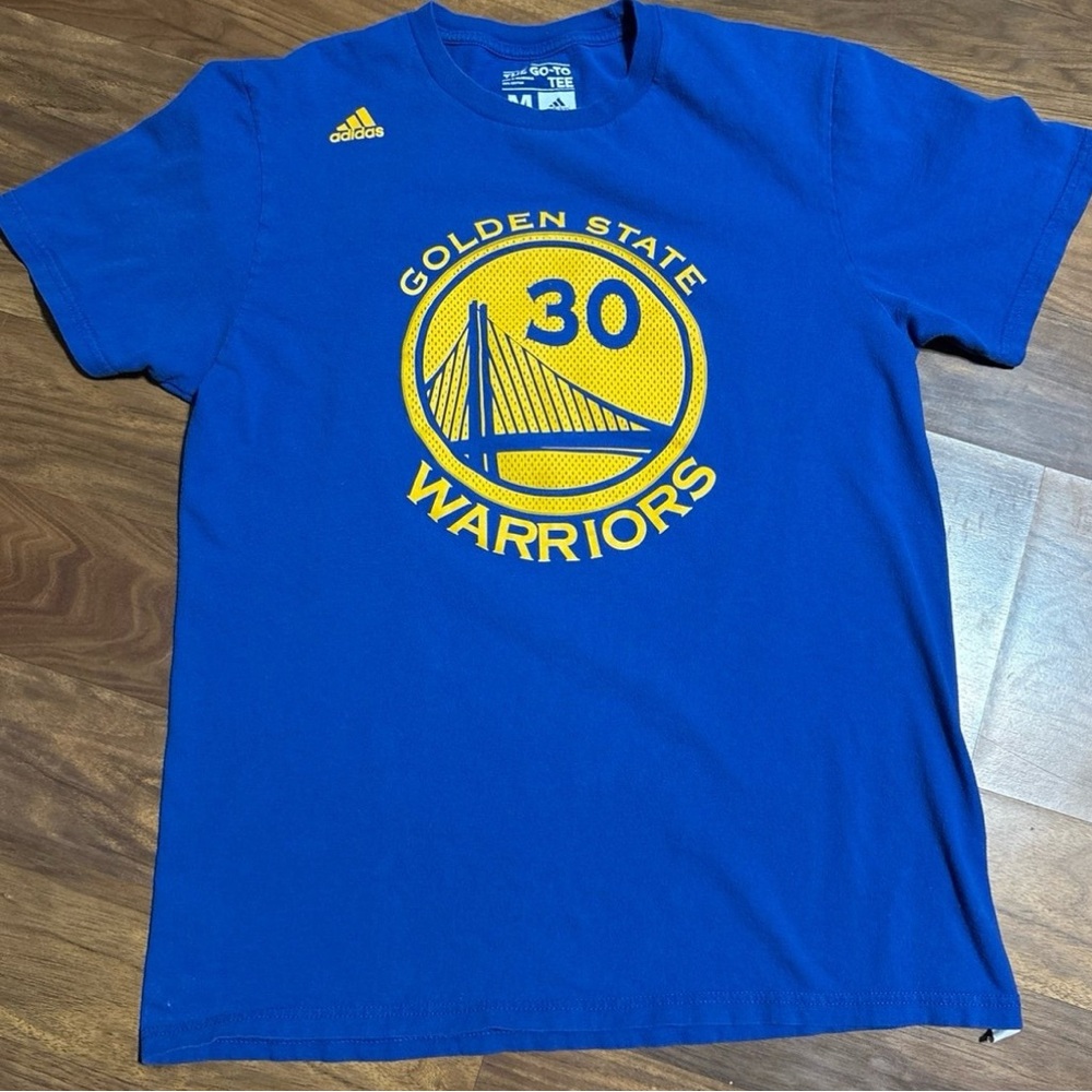 Adidas Golden State Warriors NBA Basketball Logo Stephen Curry Tee shirt size M